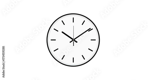 Clock face illustration for time management concepts, precision in scheduling, timekeeping in projects and deadline visualization in presentations