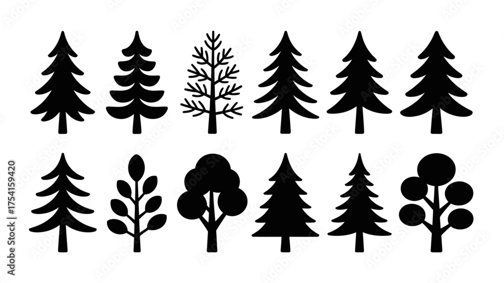 Obraz premium set of vector trees