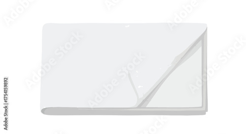 Folded pristine white fabric stack, top view, minimalist design element for various creative projects and compositions showcasing simple elegance 88