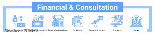 Financial & Consultation icon sheet banner collection