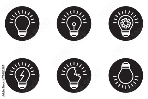 Light bulb icon on a white background. Symbol of ideas. Electric light, light, innovation, creative thinking, electricity.