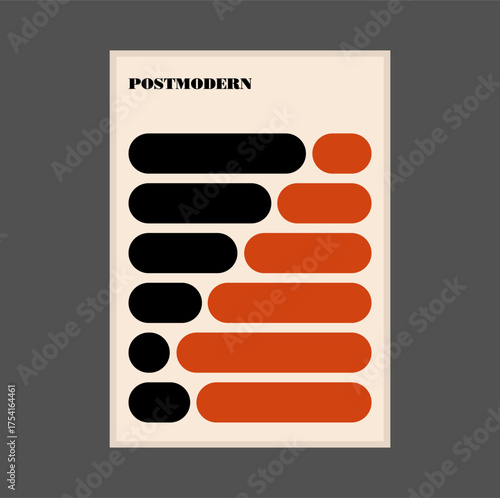 Poster inspired postmodern of vector abstract dynamic symbols with bold geometric shapes, useful for web background, poster art design, magazine front page, hi-tech print, cover artwork