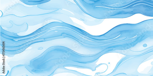 Abstract blue wave vector pattern with flowing liquid curves for ocean or water design backgrounds