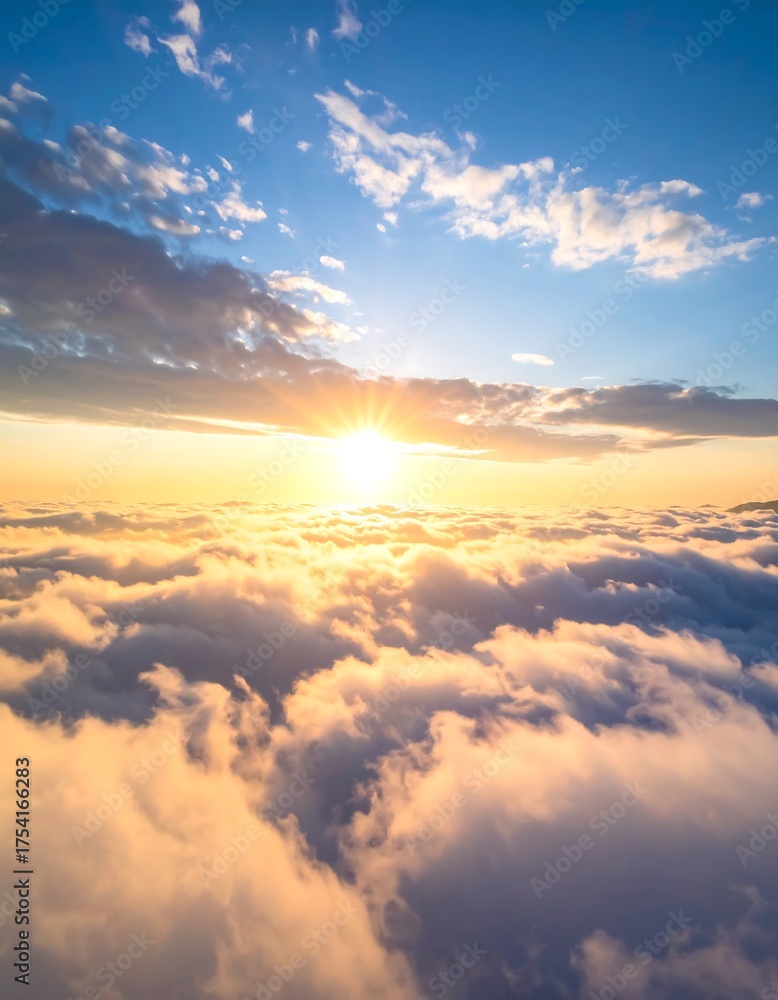 Obraz premium Sunrise above clouds