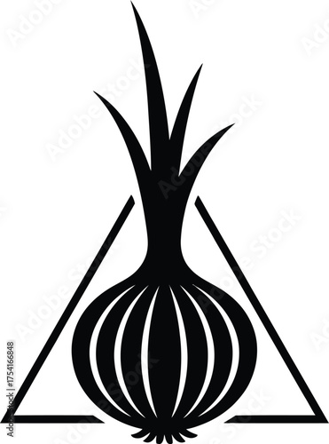 Abstract onion triangle geometric shape logo design silhouette
