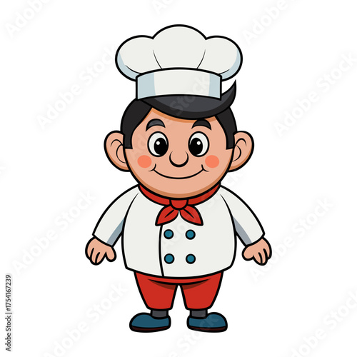 cartoon professions cute characters as chef
