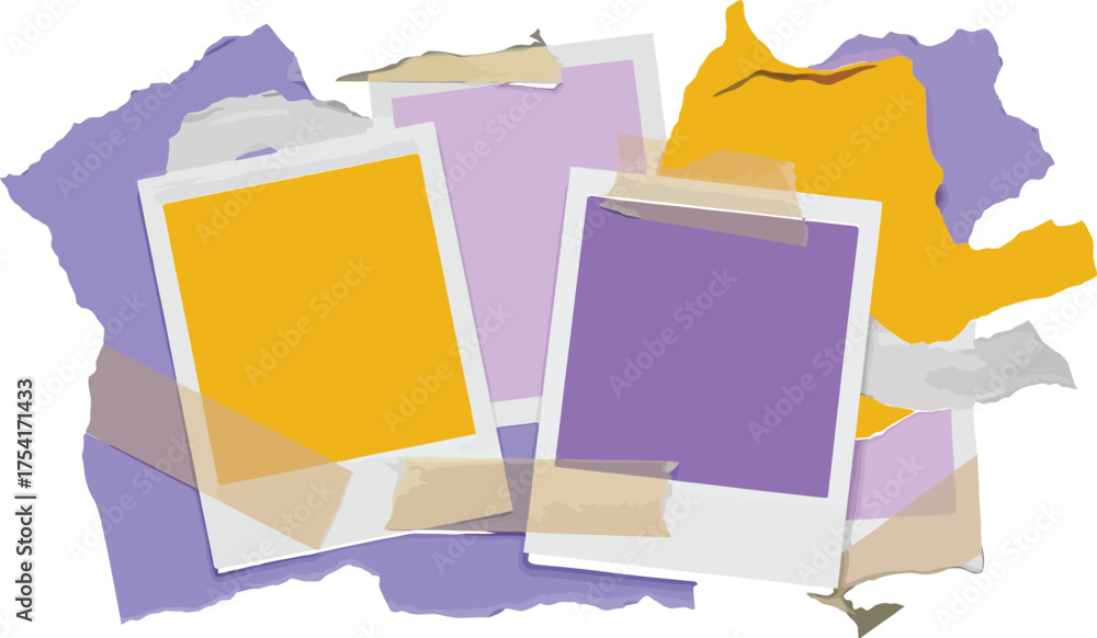 Tableau sur toile Artistic instant photo frames vibrant colors creative design for cherished memor