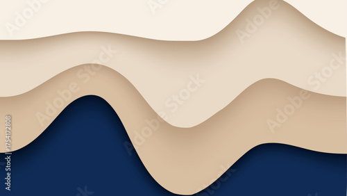 abstract papercut background with wavy layers