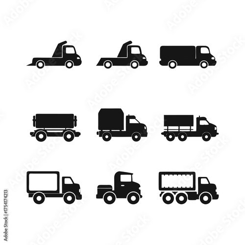Truck and Lorry Silhouettes Collection
