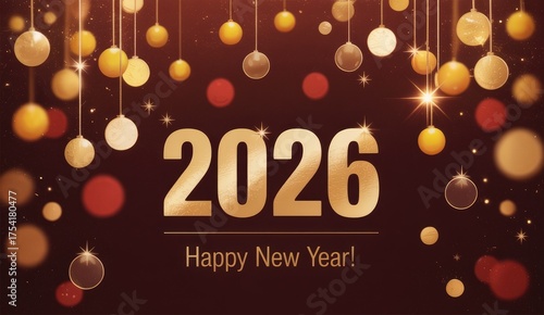 Wallpaper Mural Elegant 2026 Happy New Year Background with Golden Lights Torontodigital.ca