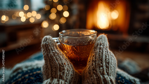 Wallpaper Mural Warmth in every sip. Cozy up with your favorite drink by the fire. #cozyvibes #winterwarmth #relaxandunwind Torontodigital.ca