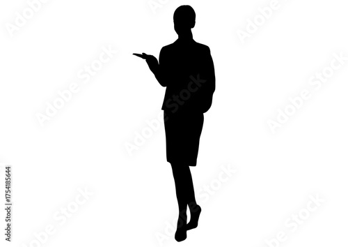 案内する女性のシルエット9