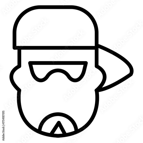 Rap vector line icon design