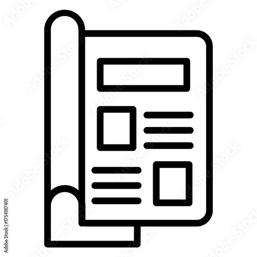 Magazine vector line icon design