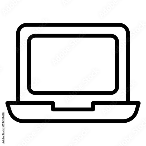 Laptop vector line icon design