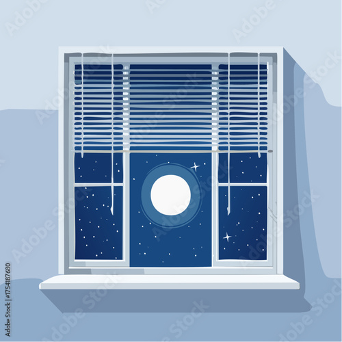 Dreamy Midnight Minimal Window Silhouette Vector Design