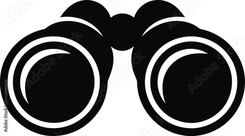 Simple black silhouette of binoculars for viewing or observation icon