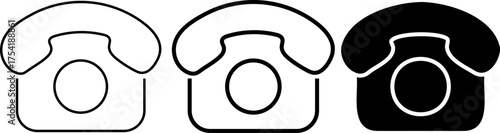 telephone icon set. Customer care Service or Support symbol. Landline Phone sign