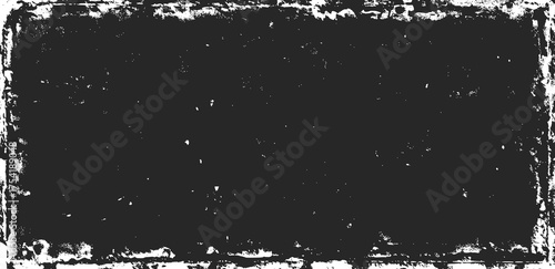 Grunge texture pattern frame. Black design border. Old paper vector illustration.