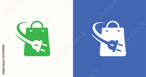 Shopping Bag Plug Ecommerce Power Retail Logo

