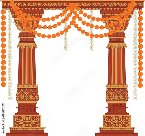 Auspicious  wadding Floral Mandap Arch.