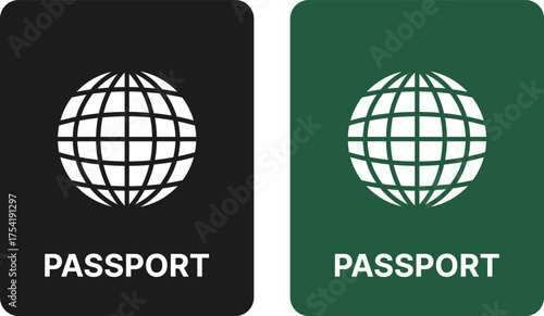 passport icon set. Immigration symbol. International travel visa sign