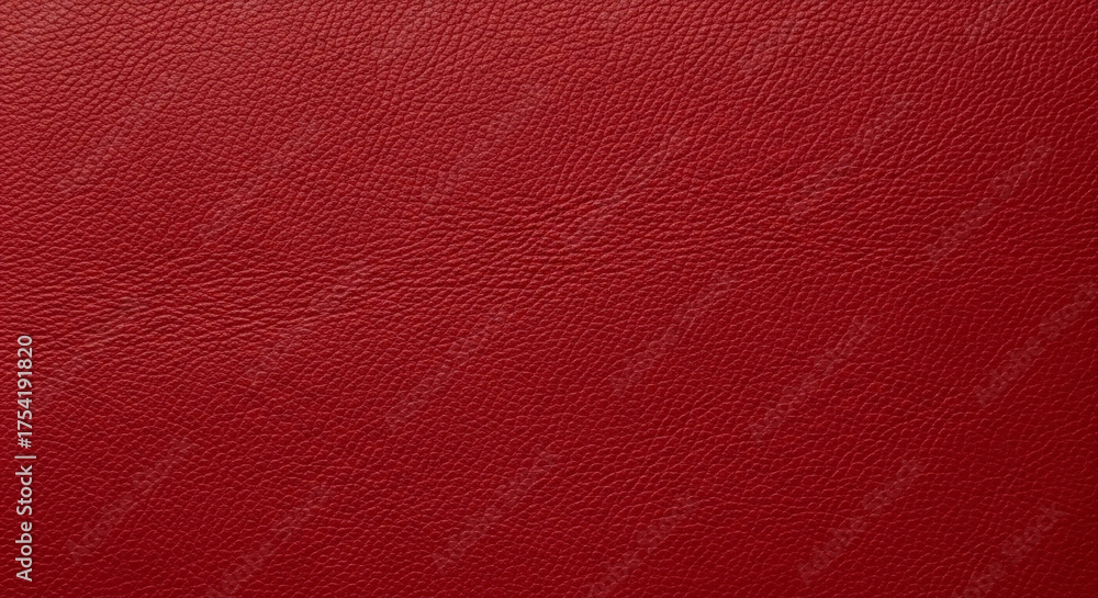 Fototapeta premium Red leather texture with natural grain and soft sheen, premium upholstery surface background perfect for branding projects, packaging mockups, product visuals and advertising