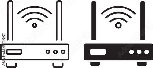 router icon set. Modem sign. wireless router icon collection. Wi-Fi signal symbols