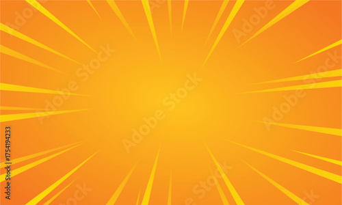 Orange starburst background vector design, orange abstract ray burst gradient background, radial sunburst illustration