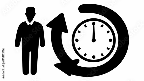 Efficient time management for professional productivity and workflow optimization symbol