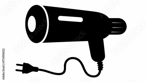 Stylized hair dryer icon for salon branding or beauty product advertisement design project