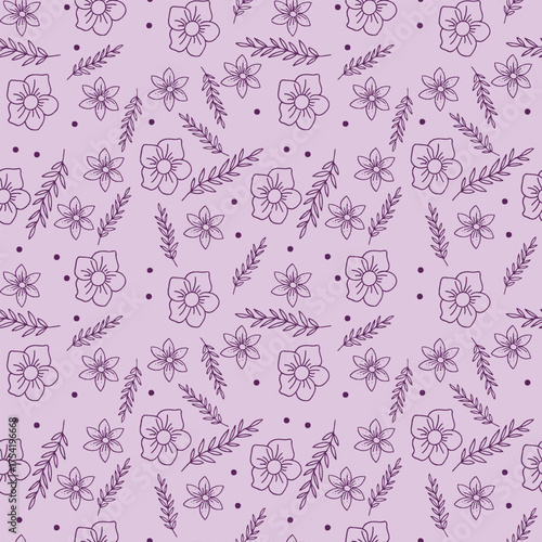 Elegant seamless floral pattern in hand drawn style. perfect for coloring pages, fabric design, wrapping paper, wallpaper, stationery, and minimalist backgrounds.