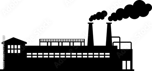 silhouette of an industrial factory