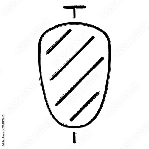 kebab icon, brush strokes, vector illustration on white background.