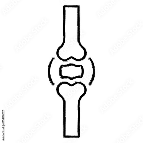 meniscal icon, brush strokes, vector illustration on white background.