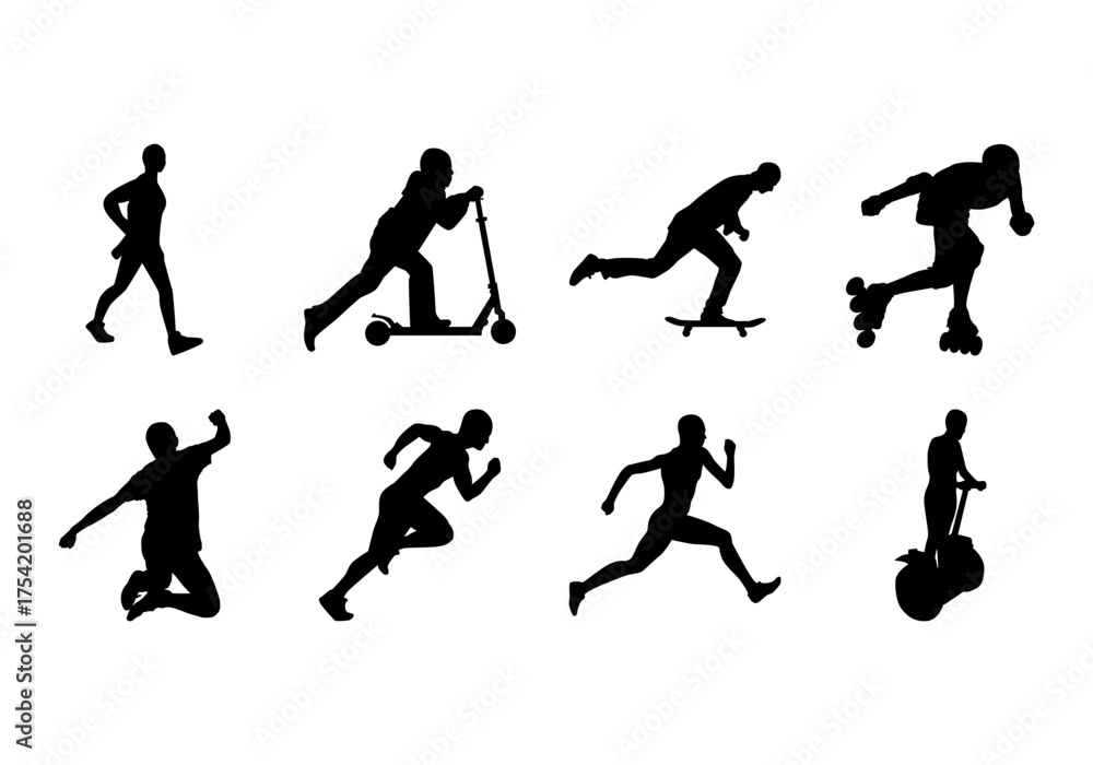 Obraz premium basketball players silhouettes vector