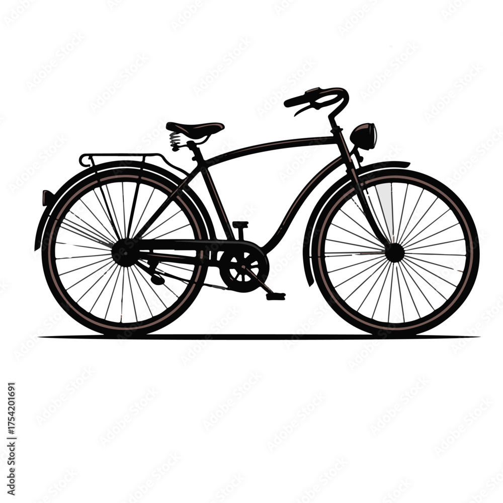 Fototapeta premium Bicycle Silhouette Vector Illustration, Cycling Sports Icon, Bike Design Graphic