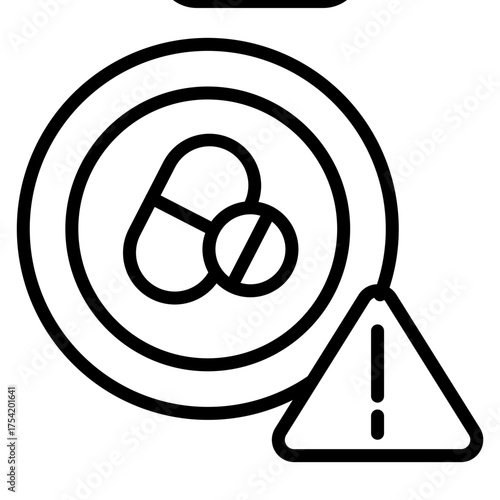 Overdose vector line icon design