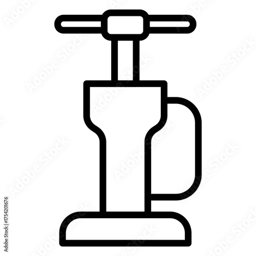 Pump vector line icon design