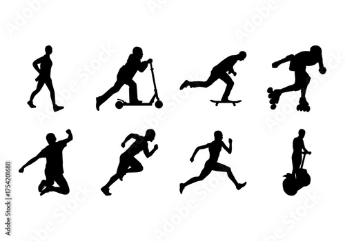 basketball players silhouettes vector
