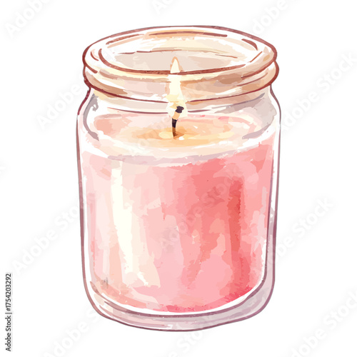 Scented Candle in a Glass Jar Clipart
