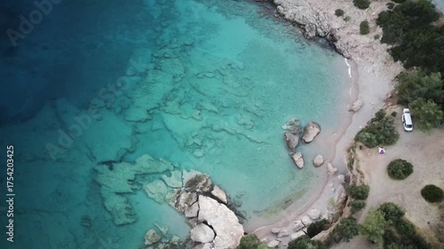 aerial view of a tropical island