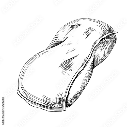 The bag is tightly packed. Realistic graphics for product design, packaging printing, posters, and coffee shop interiors.