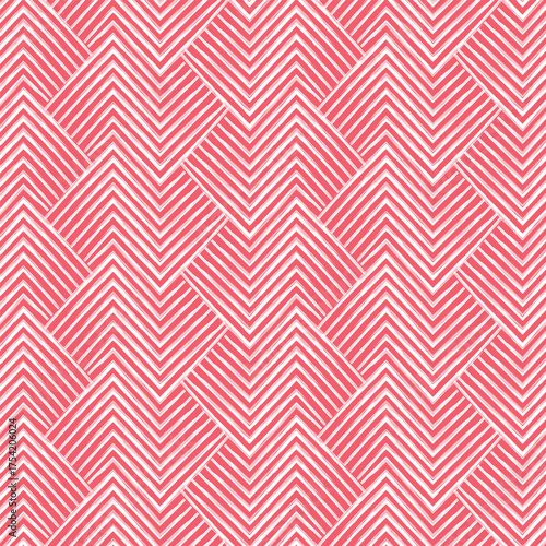 Abstract geometric pattern with stripes, lines. Seamless vector background. White and pink ornament. Simple lattice graphic design