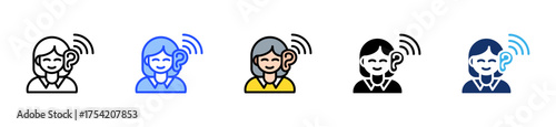 Active Listening Skills Icon Collection With Multiple Styles