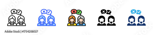 Agree To Disagree Scenario Icon Collection With Multiple Styles