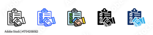 Conflict Resolution Checklist Icon Collection With Multiple Styles