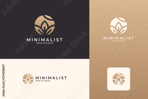 Beauty spa logo design. Abstract flower floral logo symbol.
