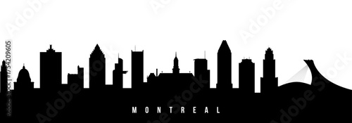 Vector silhouette illustration of Montreal City urban skyline. Modern minimalist cityscape graphic, perfect for travel, banners or backgrounds.