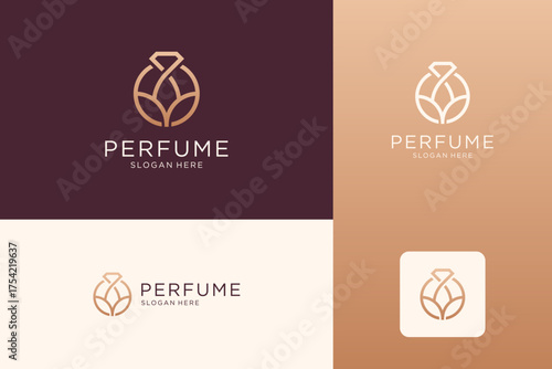 Luxury perfume logo design template.